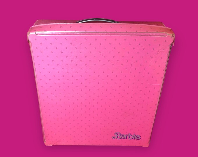 Vintage 1985 Barbie Doll Storage Case Pink With Allover B - Etsy
