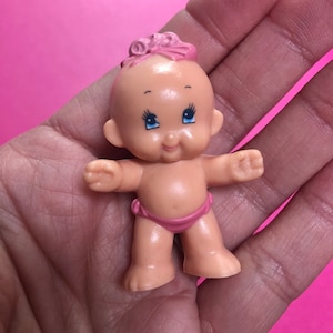 Hugga Bunch HUGGA-BYE Baby Mini Figure - from Posable Huggins Doll Set - 80s, Hallmark - Vintage