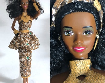 1989 Nigerian Barbie - Dolls of the World - Near Complete - 80s, Mattel - Vintage