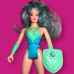 Vintage She-Ra MERMISTA action figure & shield - Princess of Power, 80s, Motu, Pop, Mattel