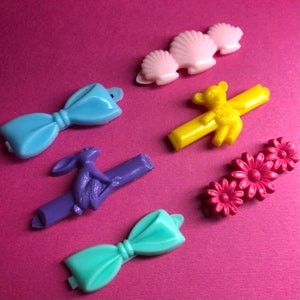 80s Plastic Hair Barrettes Lot of 6 - Vintage - Etsy display picture 1