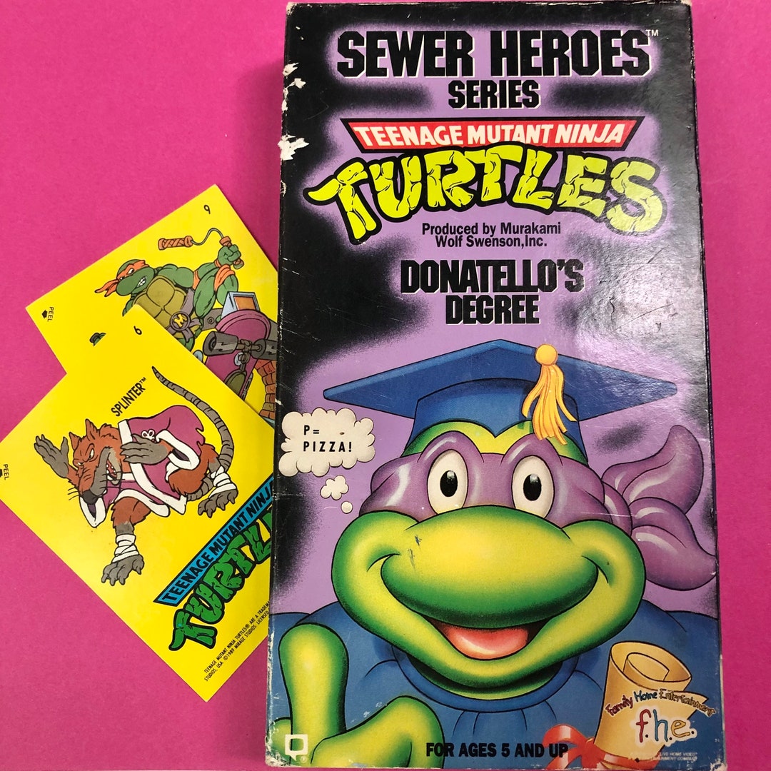 90s Teenage Mutant Ninja Turtles VHS & Trading Cards - Donatello's