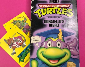 90s Teenage Mutant Ninja Turtles VHS & Trading Cards - Donatello's