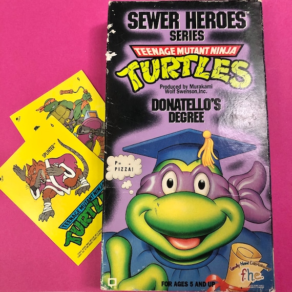 90s Teenage Mutant Ninja Turtles VHS & Trading Cards - Donatello's