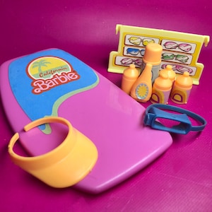 80s Barbie SURF SHOP Playset Accessories Lot - California Dreamin - Mattel