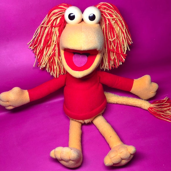 80s FRAGGLE ROCK Plush RED - 15" Hasbro Softies, Jim Henson 1985 - Rare