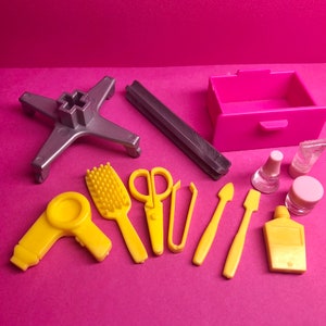 80s Barbie Salon Accessories Lot - 13 Pieces - Vintage, Arco
