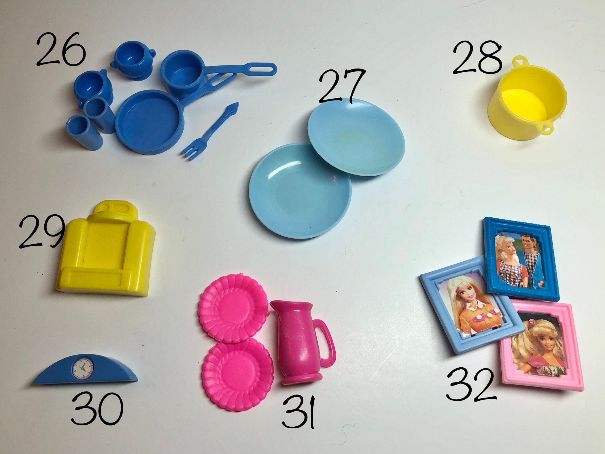 Vintage Barbie Accessories 3 PICK YOUR OWN Bags, Dishes, Food, Furniture,  Housewares, Radio, Playset Parts 80s 90s Mattel 
