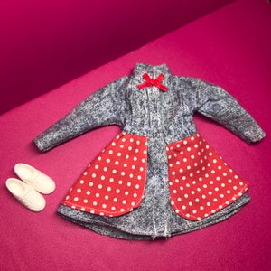 90s Barbie Outfit - Denim / Red Polka Dot Dress & Sneakers - Mattel - Vintage