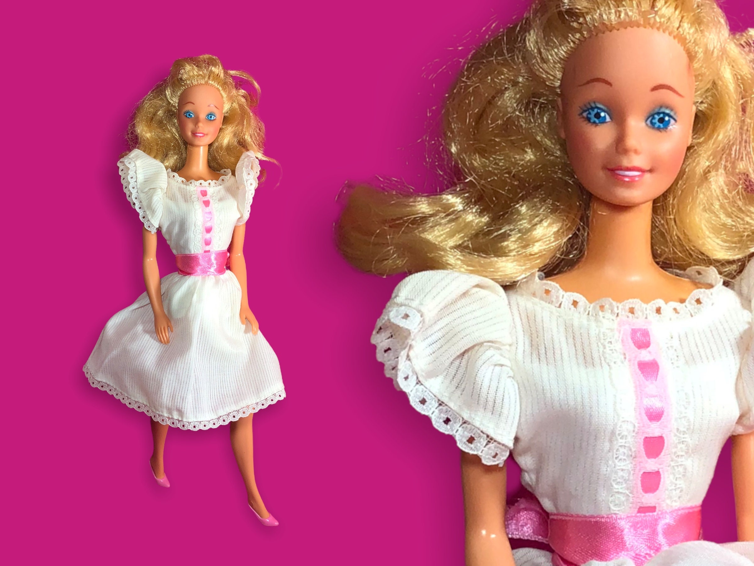 Vintage 1984 My First Barbie doll with white dress & shoes - Etsy 日本