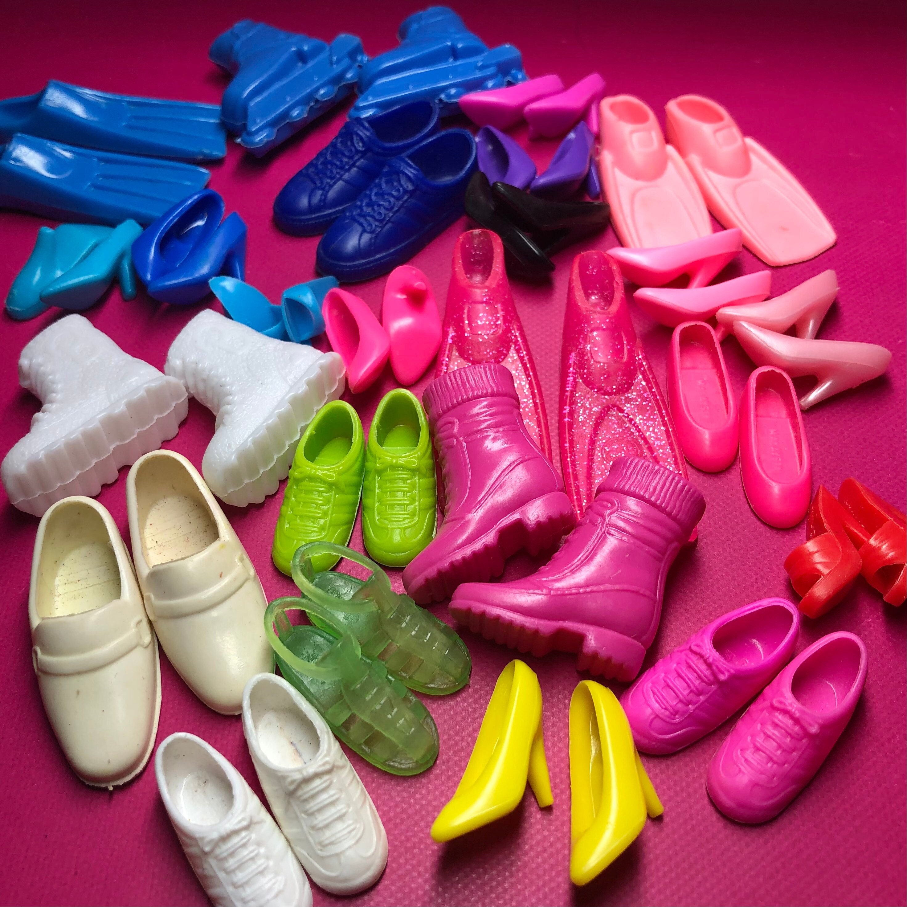 Barbie Doll Shoes 6 pr Lot Fashion Fever Fashionistas Pink Heels