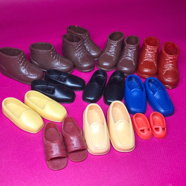 70s Sunshine Family Doll Shoes - Pick Your Own - 1970s Mattel - Grandpa, Grandma, Steffie, Steven, Baby Sweets, Etc - Each sold Separately
