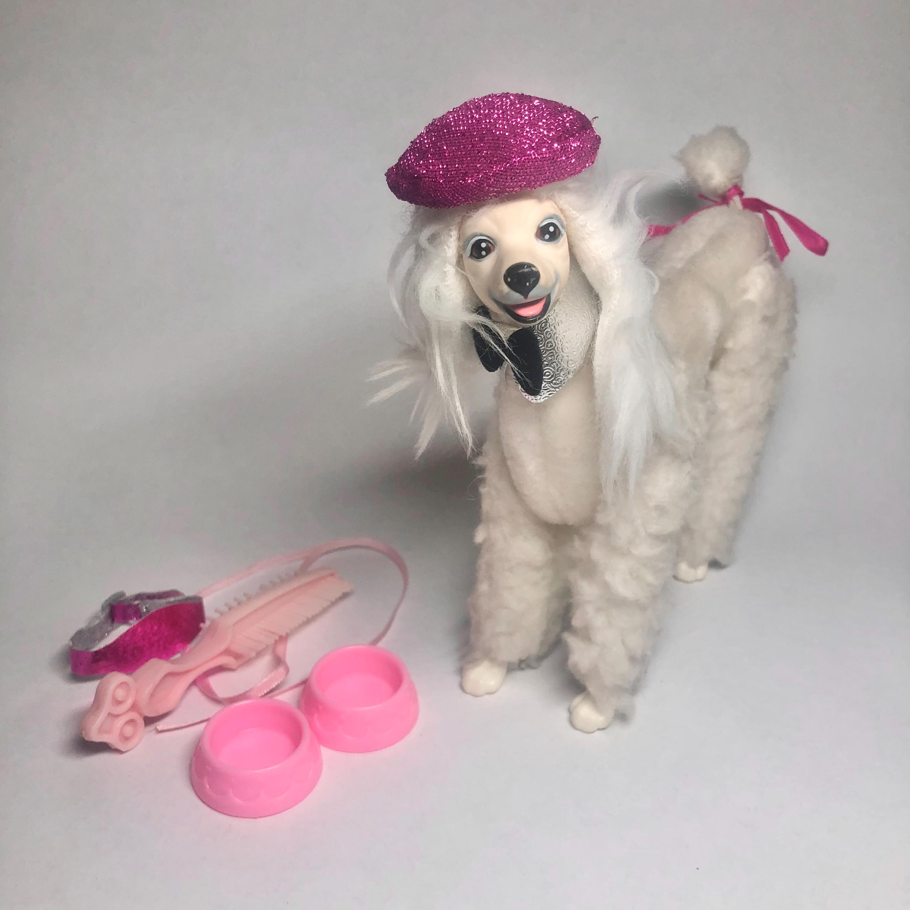 1984 Barbie Poodle Dog PRINCE With Accessories - 80s, Mattel