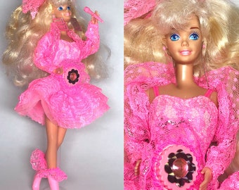 1990 Lights N Lace Barbie - Near Complete - #9725 - 90s, Mattel - Vintage