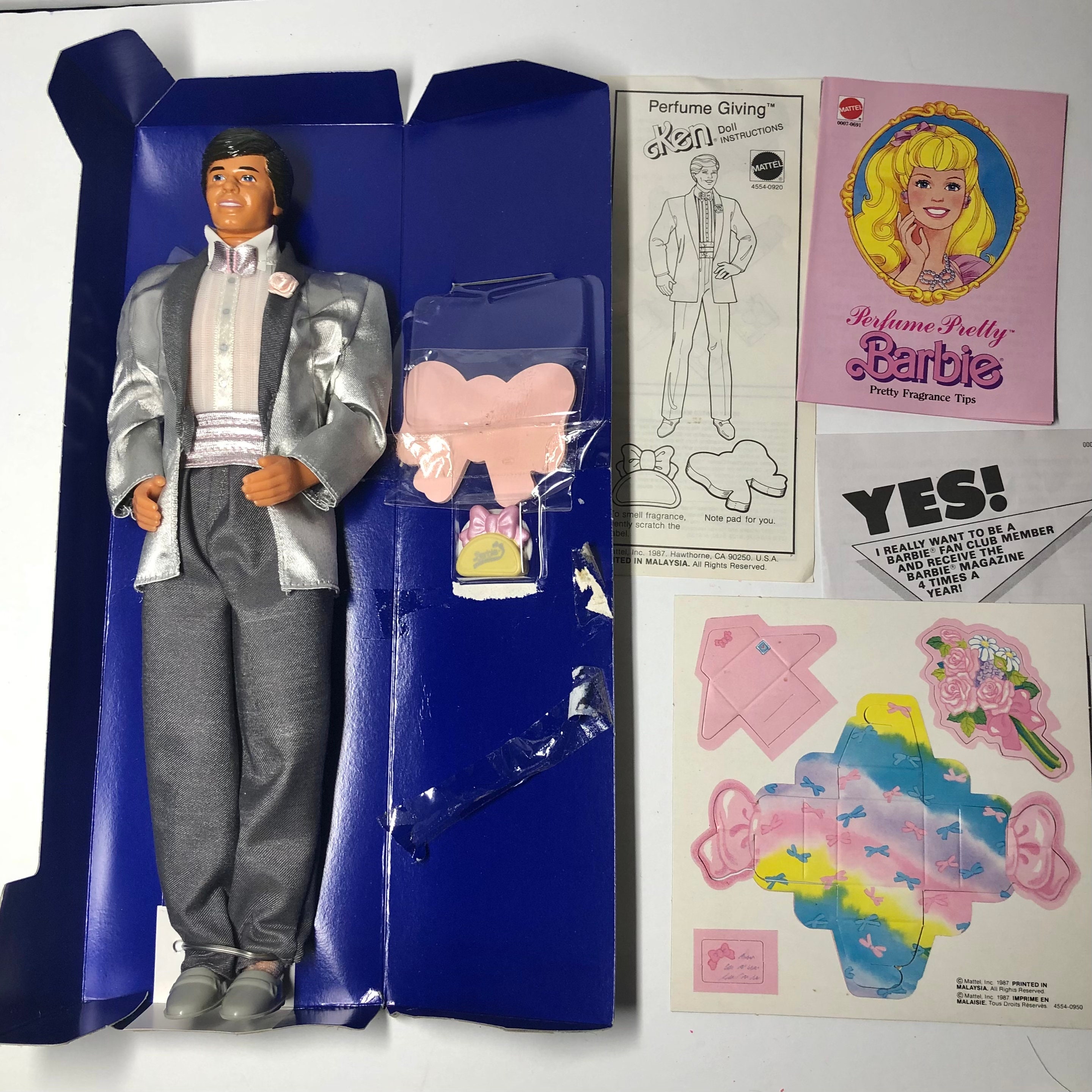 1987 Perfume Giving Ken - in Original Box - 80s, Barbie 1987 Perfume Giving Ken - in Original Box - 80s, Barbie