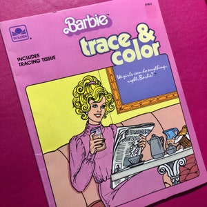 Vintage 1985 Barbie Trace Color Book by Golden Barbie Coloring Book With Tracing Tissue Pages 80s Barbie Coloring Book Etsy