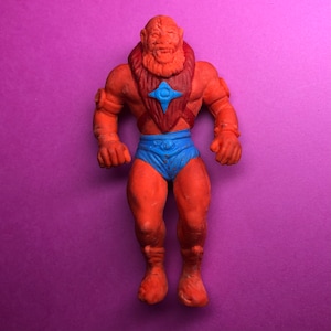 1984 Beast Man Rubber Eraser Figure He-Man MOTU Masters of the Universe - 80s Mattel , Vintage