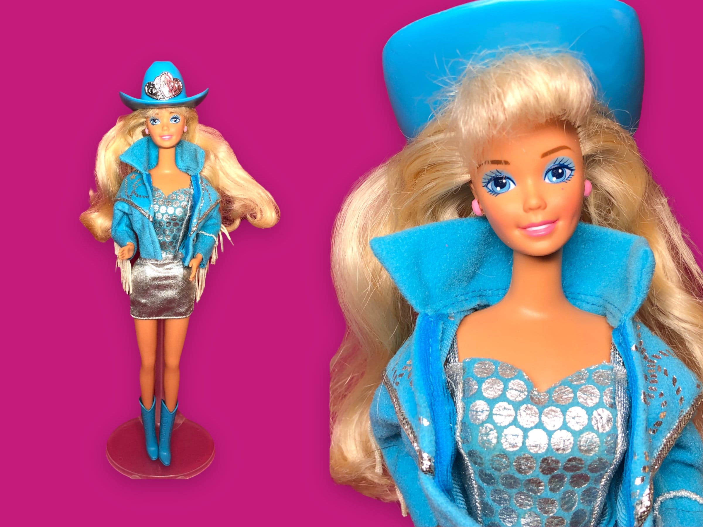 Vintage 1993 Western Stampin Barbie Outfit on a 90s Barbie Doll