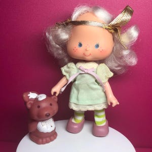 Strawberry Shortcake ANGEL CAKE Doll & Soufflé Skunk - 80s, Kenner, American Greetings, Vintage