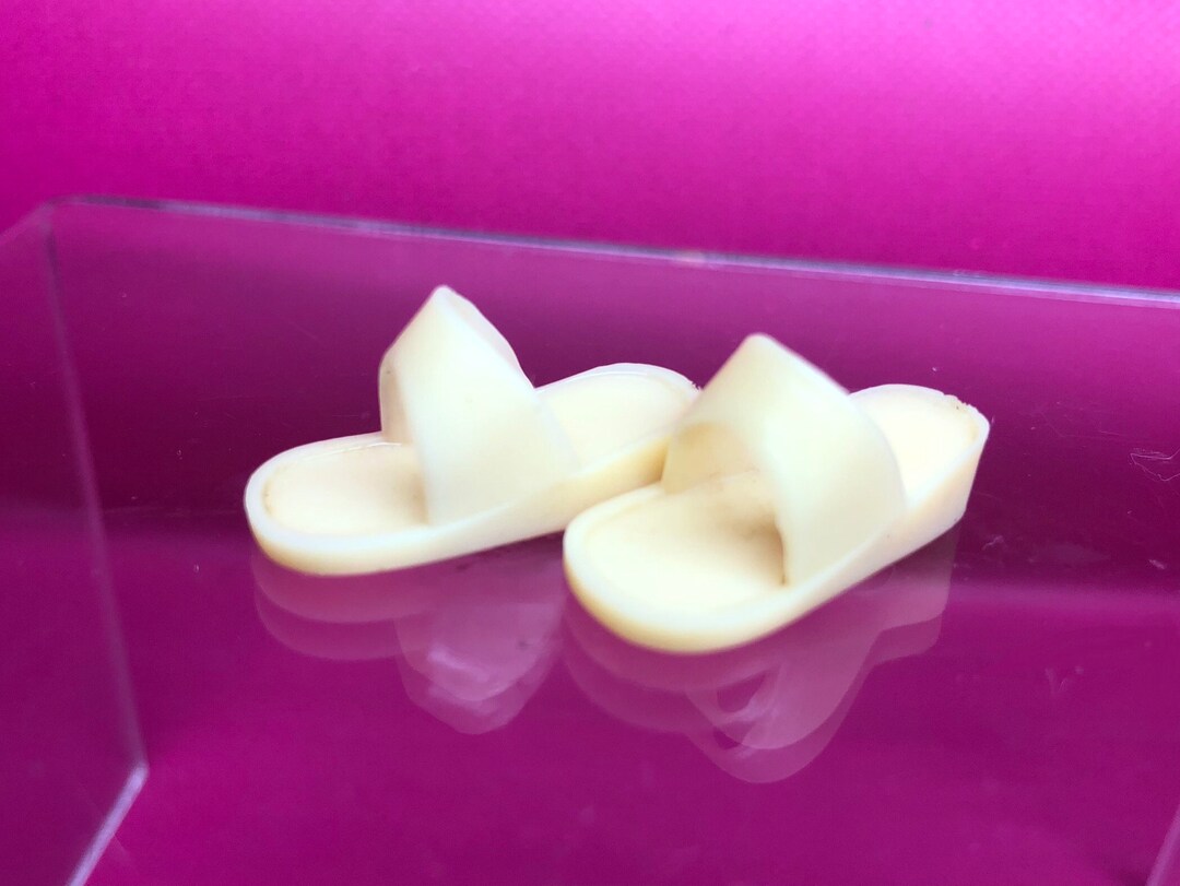 Vintage Sindy Doll Shoes Open Toe Cream Colored 70s Pedigree Etsy