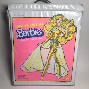 Barbie Travel Case, 1980s Vintage Pink and Yellow Barbie Travel