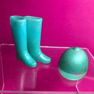 1970 Skipper WARM&#39;N WONDERFUL Fashion #1969 Teal Boots & Hat - Japan - 60s 70s Barbie - Mattel