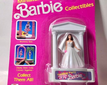 SEALED 90s Barbie Miniature Collectible Figurine - WEDDING PARTY Barbie - 1990, Mattel - Nrfp