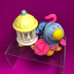 Smooshees Fisher Price PERCHY BIRD Plush Toy & Bird Cage - 80s, FP, Vintage
