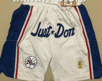 New Men/'s Washington Wizards Bullets just don LOGO Basketball Pants Shorts White
