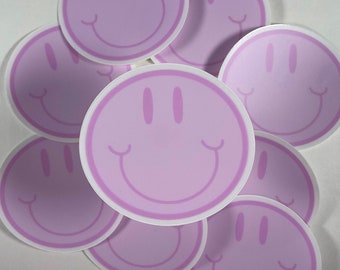 Pink Smiley Face Sticker | Waterproof Sticker | Aesthetic Sticker | Laptop Sticker | Water Bottle Sticker