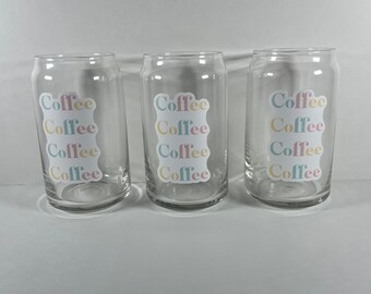 Pastel Iced Coffee Cup | Iced Coffee Cup | Coffee Cup | Aesthetic Coffee Cup | Can Glass | Iced Coffee Glass