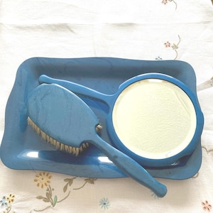 Blue early plastic dressing table set