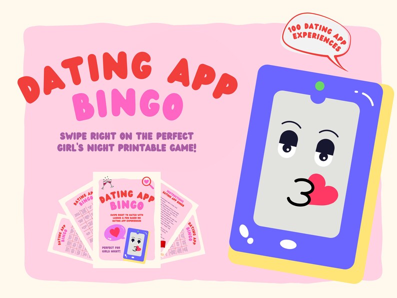 Girls Night Game Printable | Dating Bingo | Funny Girls Night in Games, Drinking Game ...