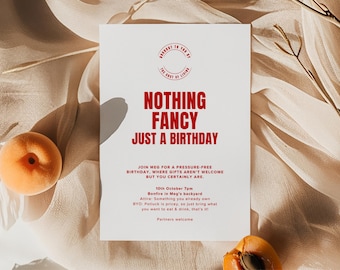 Modello divertente per invito di compleanno "Niente di speciale" (download digitale)