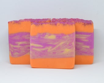 Persephone&#39;s Kiss Handcrafted Vegan Cold Process Artisan Shea Butter Soap - Orange, Melon, Citrus, Berries, Lavender, Jasmine