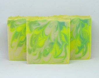 Coconut Lime Verbena Handcrafted Vegan Cold Process Artisan Shea Butter Soap - tropical citrus pineapple coconut sandalwood musk