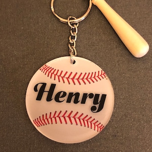 Llaveros acrílicos personalizados de béisbol para bolsos, mochilas, carteras o bolsas de equipaje