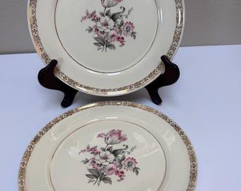 Vintage Limoges American Candle Light dinerborden, set van twee, in perfecte staat, uit een uitverkochte collectie.