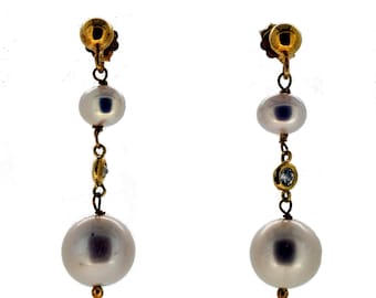 Freshwater Linked Earrings On Ball Post