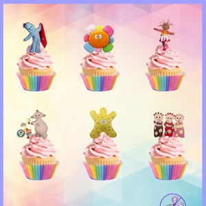 In the Night Garden edible Stand up Cupcake toppers - 24 in a pack