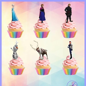 Frozen edible Stand up Cupcake toppers - 24 in a pack