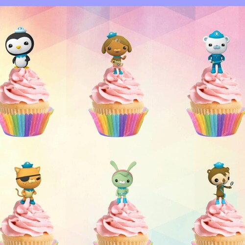 Octonauts Edible Stand up Cupcake Toppers 24 in a Pack Etsy UK