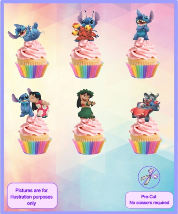 Lilo and Stitch Cupcake Toppers, Lilo & Stitch, Lilo Birthday