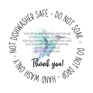 Digital Tumbler Care Card Stickers File