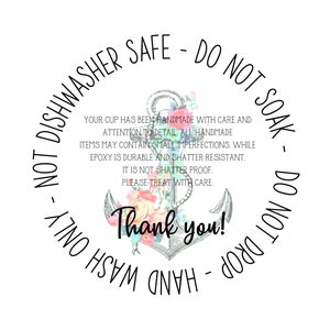 Digital Tumbler Care Card Stickers File
