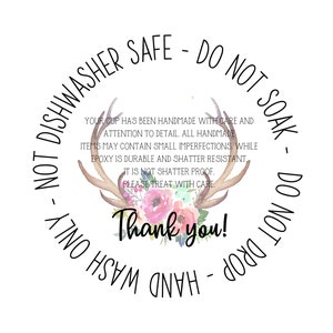 Digital Tumbler Care Card Stickers File