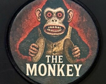 The Monkey Horror Patch – Inspired by the 2025 Film 3” Round | Fully Sublimated | Iron-On or Sew-In