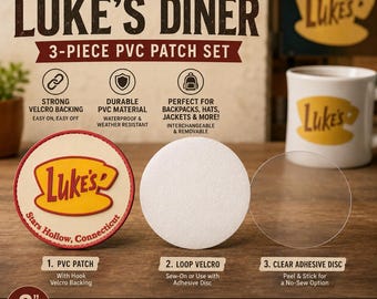 Gilmore Girls Inspired Luke’s Diner PVC Patch | 3” Velcro Patch | Stars Hollow Connecticut | Removable Hook & Loop Patch | Backpack, Hat