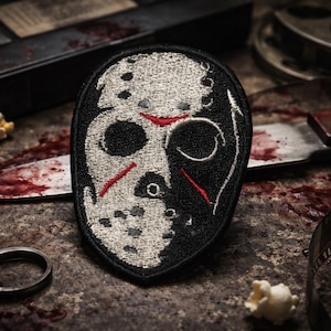 Jason Mask Inspired Horror Patch – 3 Inch Embroidered Iron-On / Sew-On Patch | Slasher Movie Style Patch