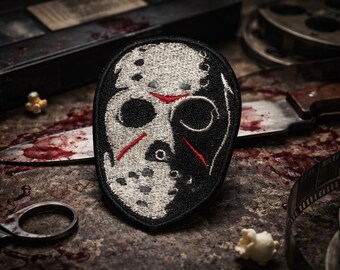 Jason Mask Inspired Horror Patch – 3 Inch Embroidered Iron-On / Sew-On Patch | Slasher Movie Style Patch
